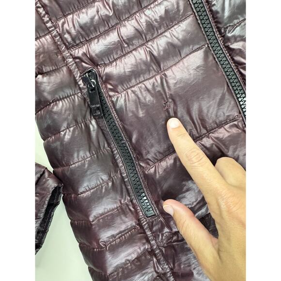 Calvin Klein Womens Packable Lightweight Premium Down Puffer Jacket XS Purple - Picture 4 of 16